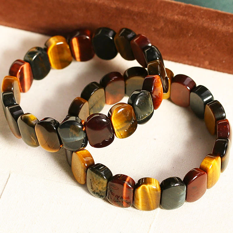 Buddha Stones Armband met ovale kralen van natuurlijk tijgeroog. - image 9