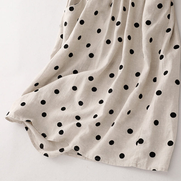 Buddha Stones Midi jurk voor dames met V-hals, vetersluiting en Zakken. - image 14