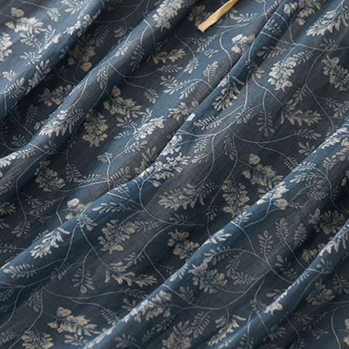 Buddha Stones Damesrok met bloemenprint, A-lijn model, elastische Taille en Zakken. - image 14
