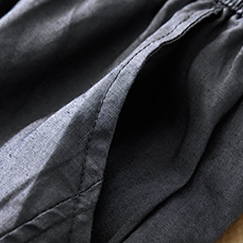 Buddha Stones Casual effen Cropped broek voor dames, harembroek met Zakken - image 1