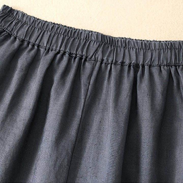 Buddha Stones Casual effen Cropped broek voor dames, harembroek met Zakken - image 2