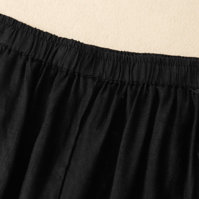 Buddha Stones Casual effen Cropped broek voor dames, harembroek met Zakken - image 14
