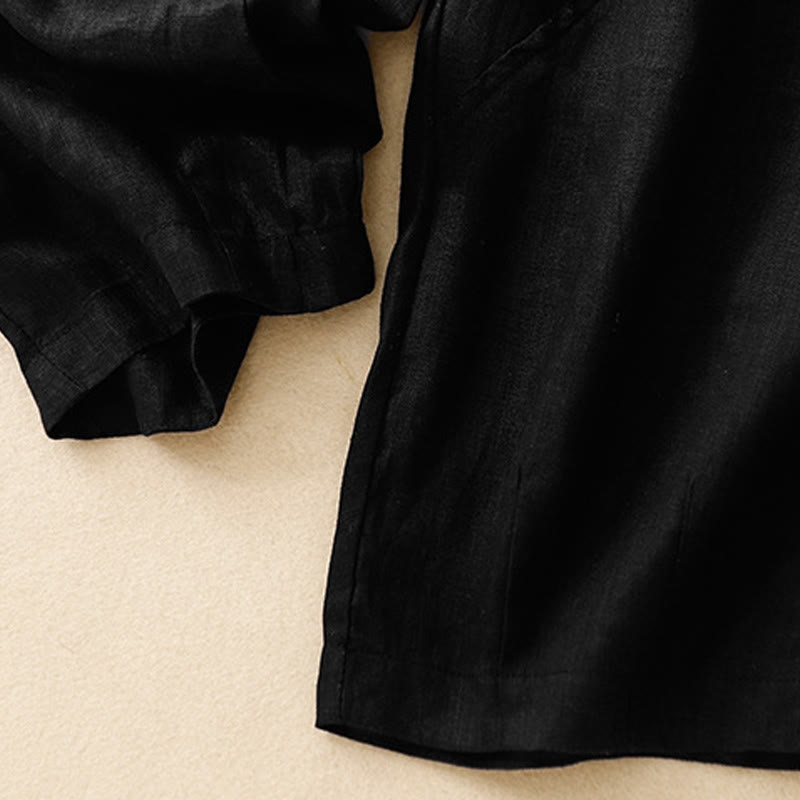 Buddha Stones Casual effen Cropped broek voor dames, harembroek met Zakken - image 13