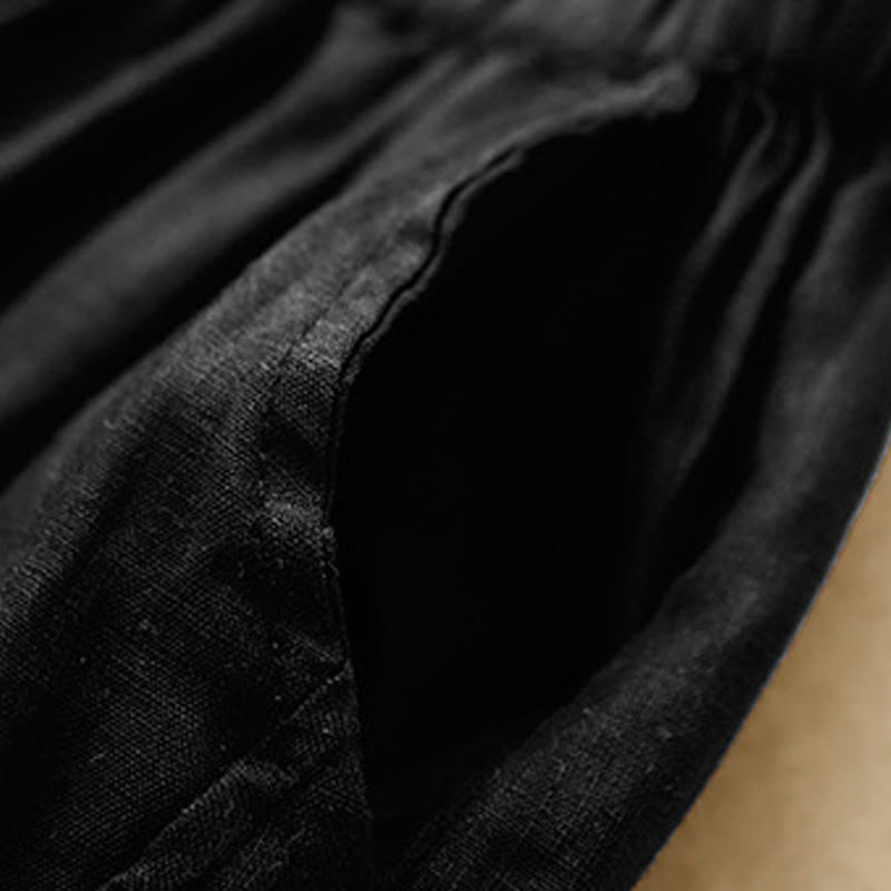 Buddha Stones Casual effen Cropped broek voor dames, harembroek met Zakken - image 12