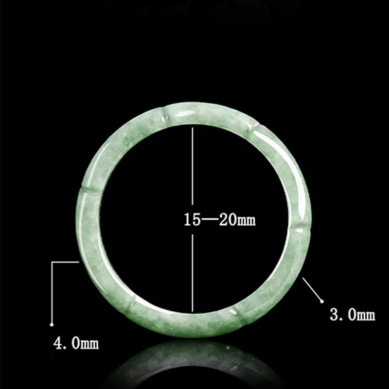 Buddha Stones Natuurlijke bamboe design jade overvloed Ring - image 8