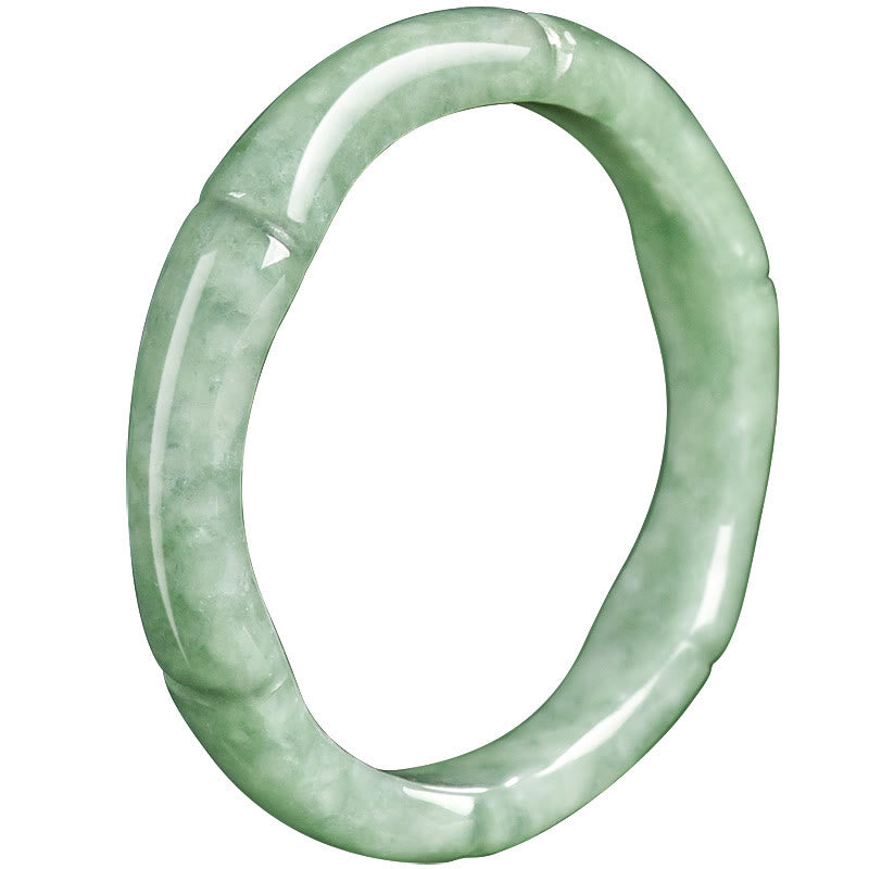 Buddha Stones Natuurlijke bamboe design jade overvloed Ring - image 12