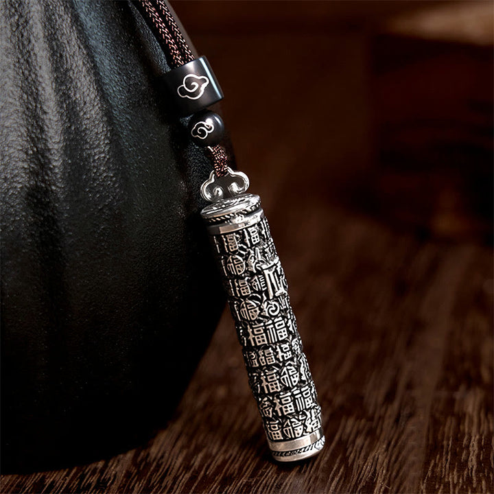 Buddha Stones Koperen Fu karakter draak patroon balans hanger Ketting - image 6