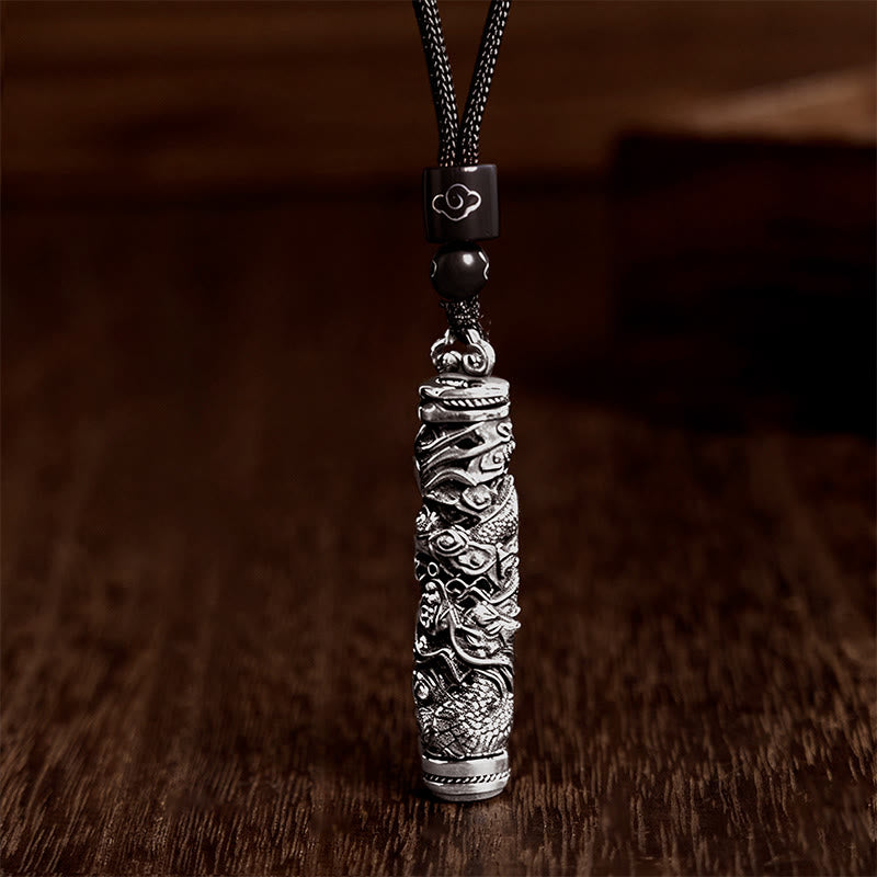 Buddha Stones Koperen Fu karakter draak patroon balans hanger Ketting - Draak - image 0