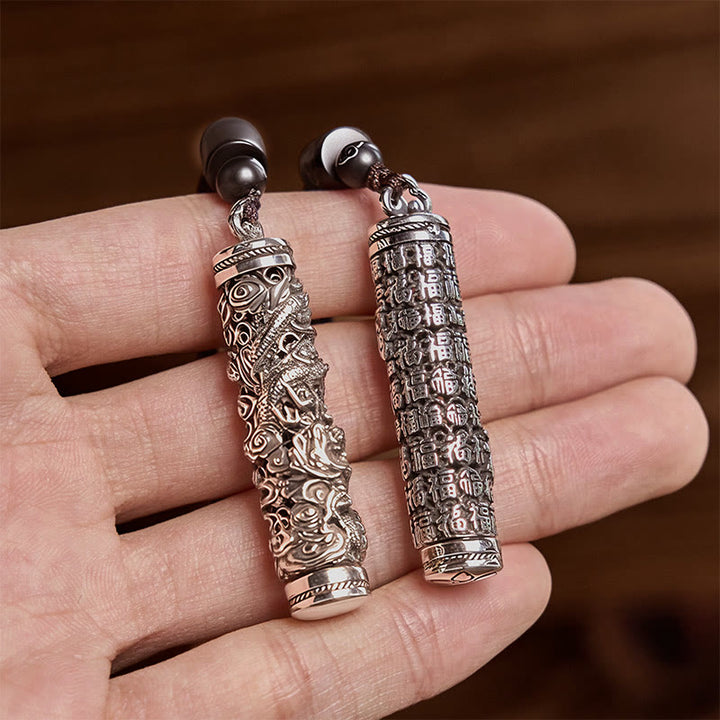 Buddha Stones Koperen Fu karakter draak patroon balans hanger Ketting - image 11