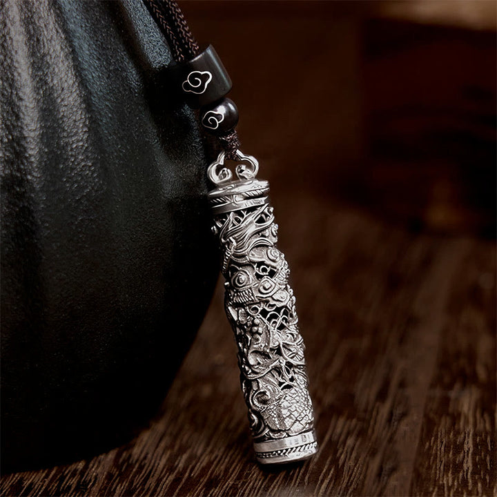 Buddha Stones Koperen Fu karakter draak patroon balans hanger Ketting - image 1