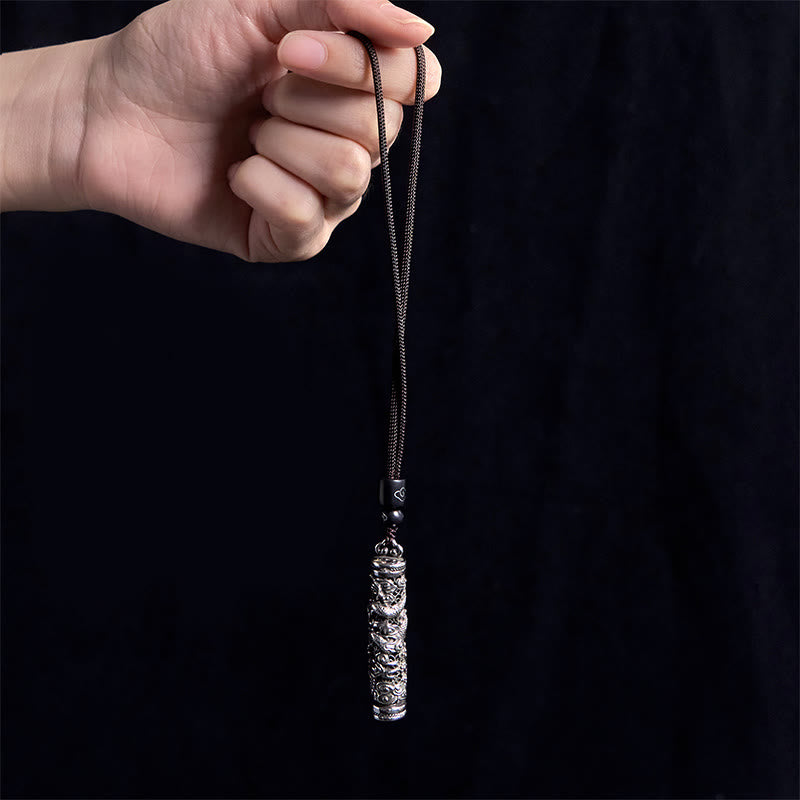 Buddha Stones Koperen Fu karakter draak patroon balans hanger Ketting - image 2