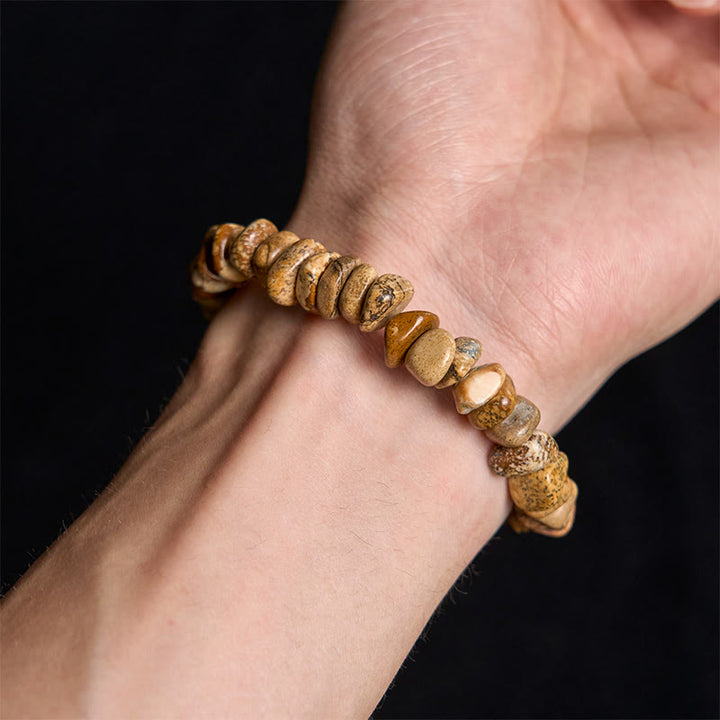 Buddha Stones Picture Jasper Irregular Blocks Balance Armband - image 3