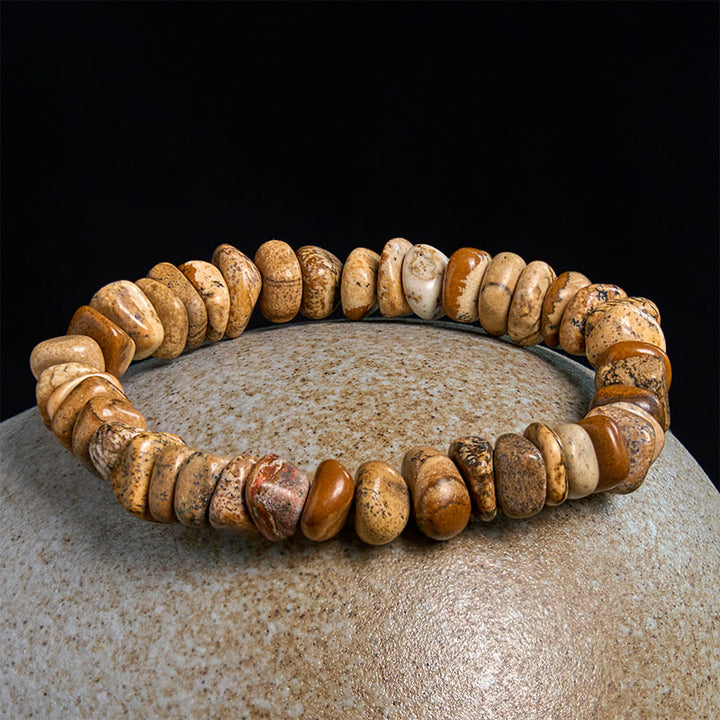 Buddha Stones Picture Jasper Irregular Blocks Balance Armband - image 1