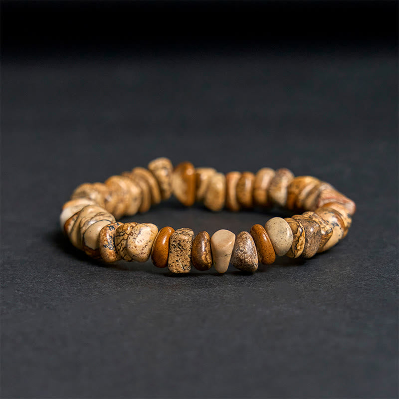 Buddha Stones Picture Jasper Irregular Blocks Balance Armband - image 5