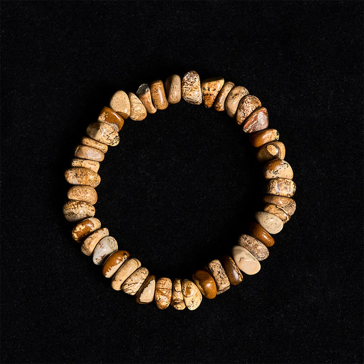 Buddha Stones Picture Jasper Irregular Blocks Balance Armband - image 4