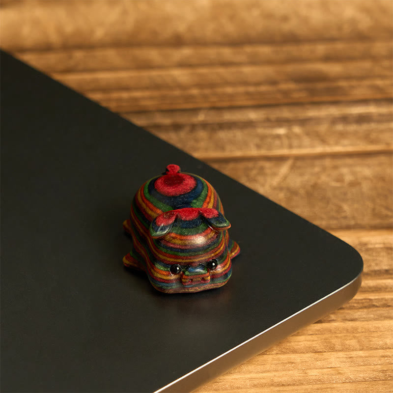 Buddha Stones 2 stuks mini regenboog eucalyptus varkentjes met gesneden positieve decoratie - image 4
