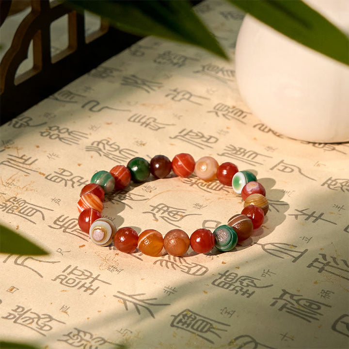 Buddha Stones Armband van natuurlijke Alashan-agaat voor zelfvertrouwen - Alashan-agaat (Kraalafmeting: 12mm) - image 0