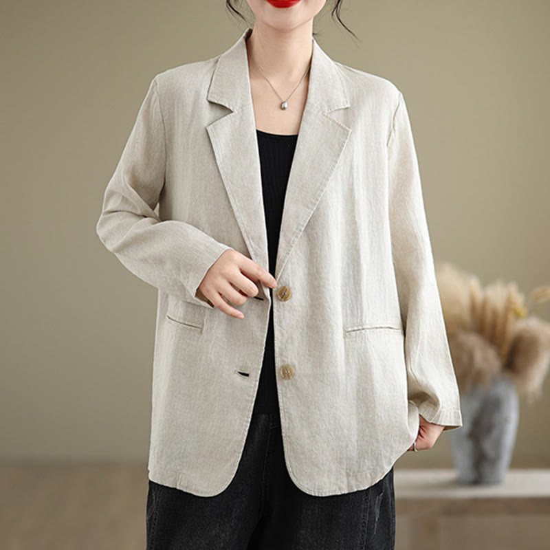 Buddha Stones Lentejas met Lange mouw, effen kleur en Zakken voor dames - image 1