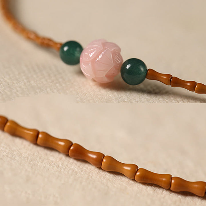 Buddha Stones Ultrafijne olijfpit lotus binnenste kracht dubbele cirkel Armband - image 8