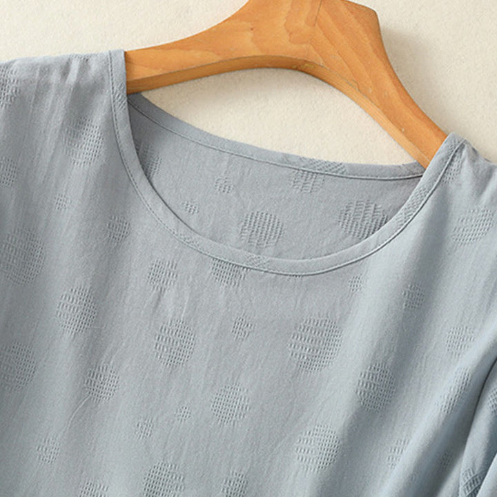 Buddha Stones 2-delige effen damesblouse met Korte mouw, harembroek en meditatiekleding set - image 3
