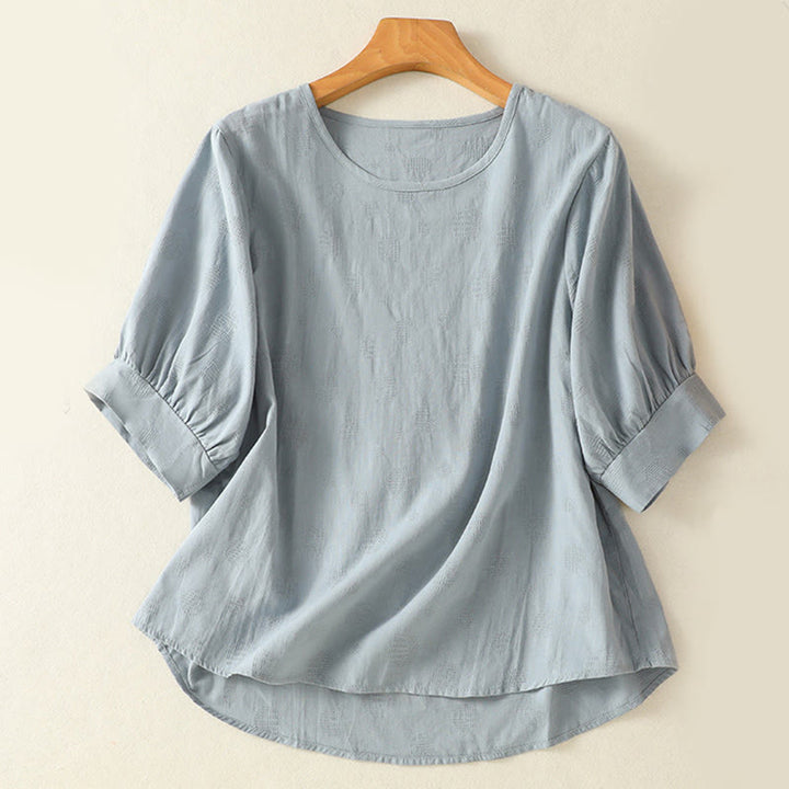 Buddha Stones 2-delige effen damesblouse met Korte mouw, harembroek en meditatiekleding set - image 1