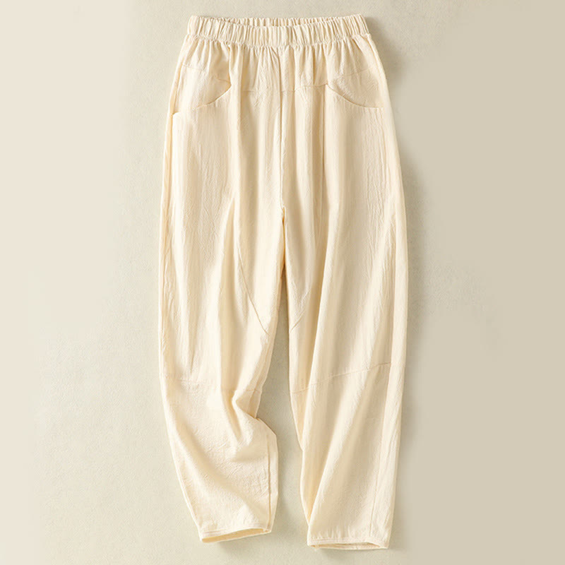 Buddha Stones 2-delige effen damesblouse met Korte mouw, harembroek en meditatiekleding set - image 10