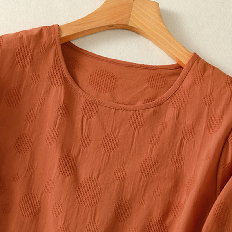 Buddha Stones 2-delige effen damesblouse met Korte mouw, harembroek en meditatiekleding set - image 19