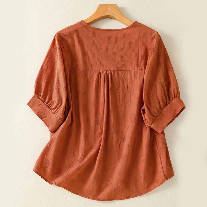 Buddha Stones 2-delige effen damesblouse met Korte mouw, harembroek en meditatiekleding set - image 18