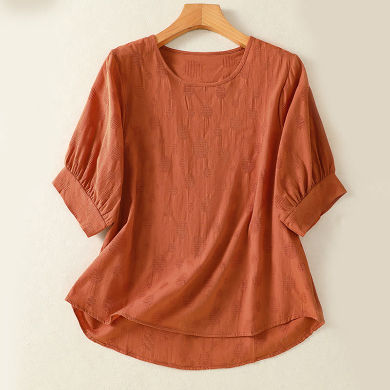 Buddha Stones 2-delige effen damesblouse met Korte mouw, harembroek en meditatiekleding set - image 17