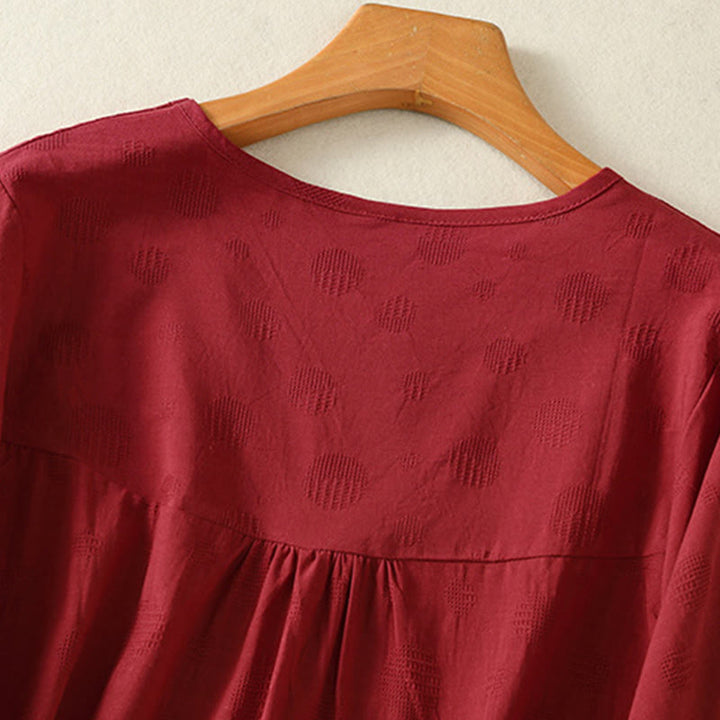 Buddha Stones 2-delige effen damesblouse met Korte mouw, harembroek en meditatiekleding set - image 26