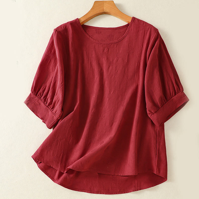Buddha Stones 2-delige effen damesblouse met Korte mouw, harembroek en meditatiekleding set - image 24