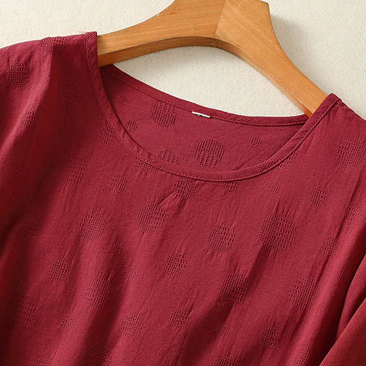 Buddha Stones 2-delige effen damesblouse met Korte mouw, harembroek en meditatiekleding set - image 27