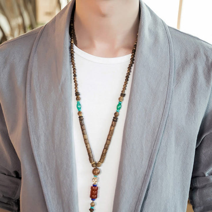 Buddha Stones Vintage katoenen Reverskraag met open voorkant en effen revers - image 11