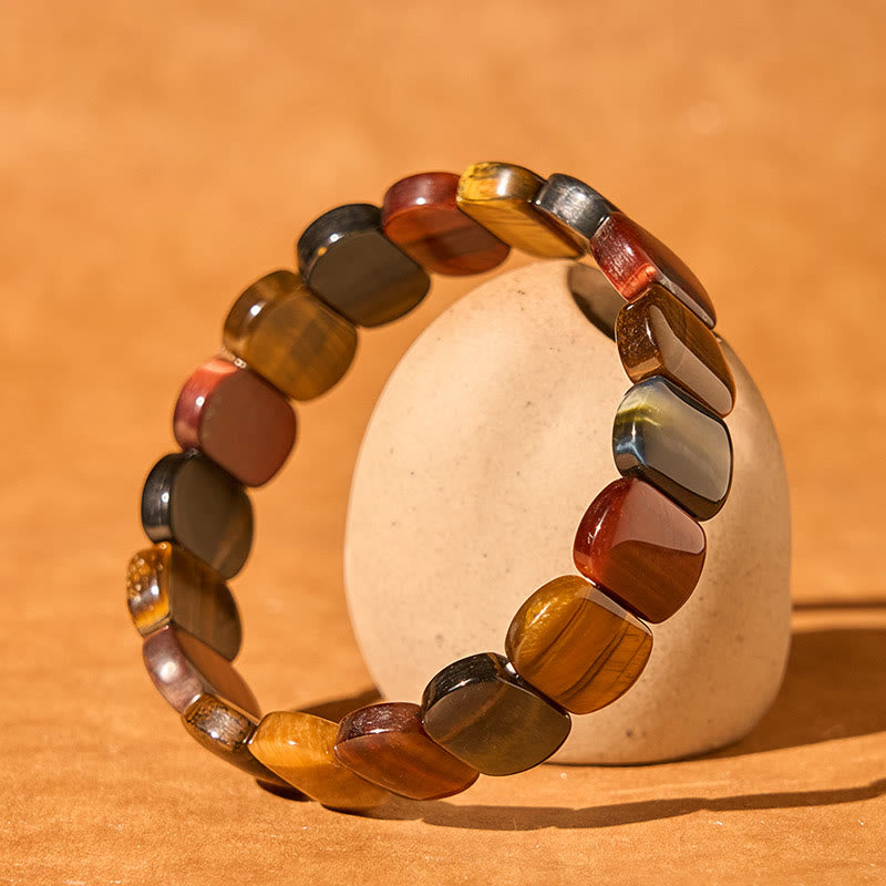 Buddha Stones Armband met ovale kralen van natuurlijk tijgeroog. - image 2