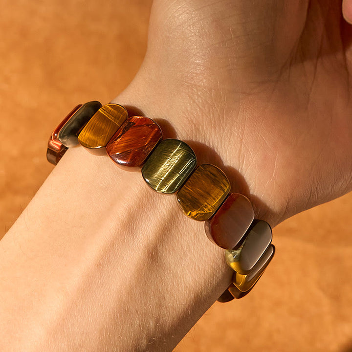 Buddha Stones Armband met ovale kralen van natuurlijk tijgeroog. - image 4