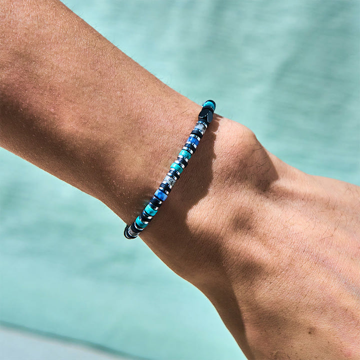 Buddha Stones Diverse stenen, hematiet, turkoois, keizersteen, krachtige ondersteunende Armband - image 3
