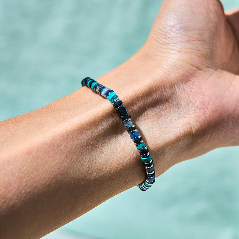 Buddha Stones Diverse stenen, hematiet, turkoois, keizersteen, krachtige ondersteunende Armband - image 2