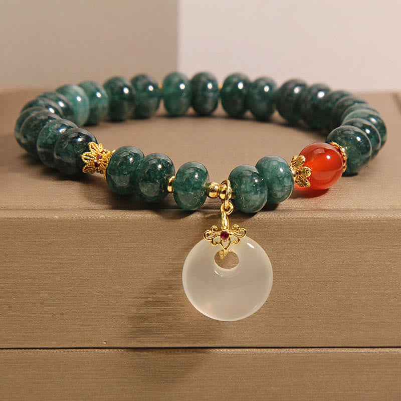 Buddha Stones Vredesgesp/ Armband met blauwe jade kralen - Jade (Polsomtrek: 15-16 cm) - image 0