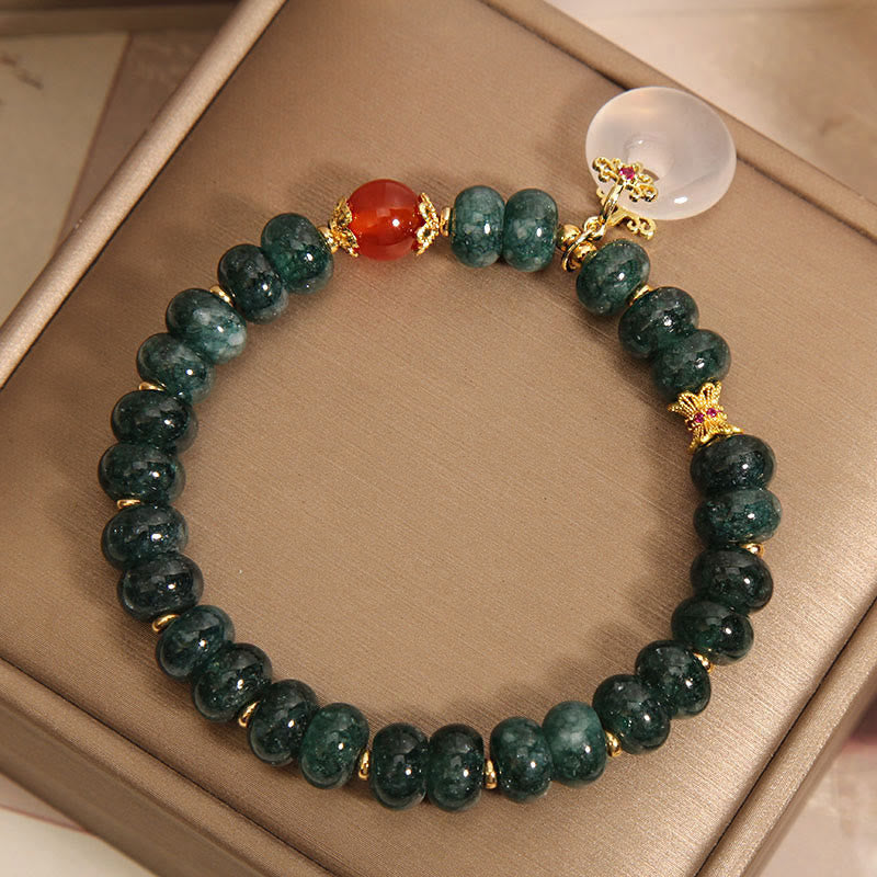 Buddha Stones Vredesgesp/ Armband met blauwe jade kralen - image 3