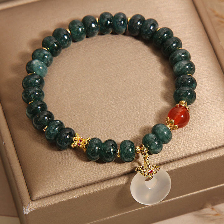 Buddha Stones Vredesgesp/ Armband met blauwe jade kralen - image 4
