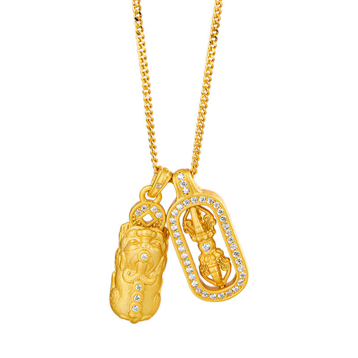 Buddha Stones Mini PiXiu Dorje Vajra Wealth Ketting van 925 sterling zilver - image 3