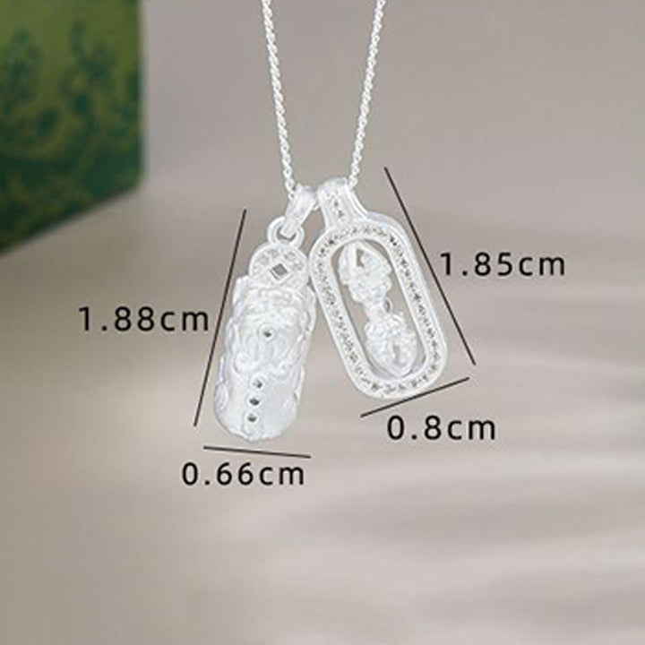Buddha Stones Mini PiXiu Dorje Vajra Wealth Ketting van 925 sterling zilver - image 10
