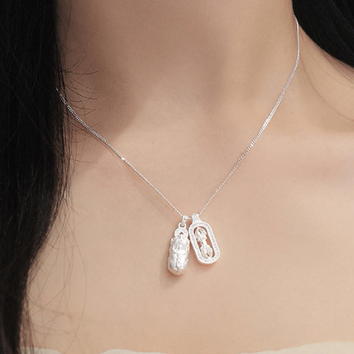 Buddha Stones Mini PiXiu Dorje Vajra Wealth Ketting van 925 sterling zilver - image 9