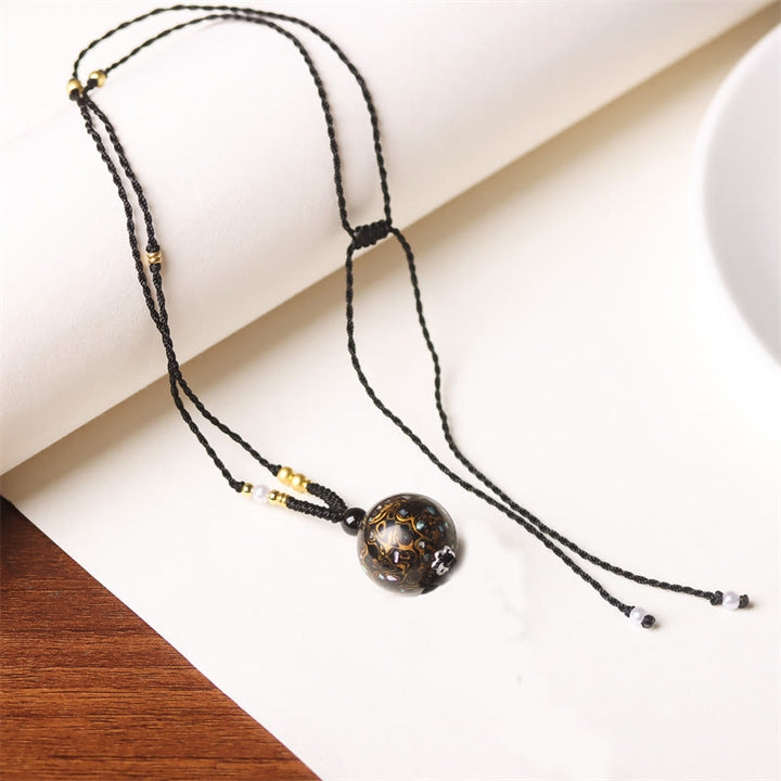 Buddha Stones Ebbenhouten Aurora lak kralen Ketting met parels - Zwart Goud (Willekeurig Zwart Goud) - image 18