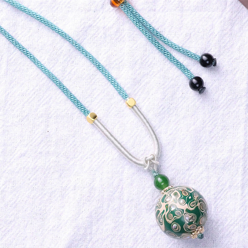 Buddha Stones Ebbenhouten kleurrijke lak Ketting met rustgevende uitstraling - image 13
