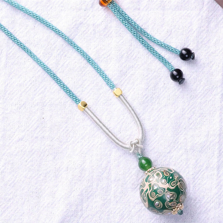 Buddha Stones Ebbenhouten kleurrijke lak Ketting met rustgevende uitstraling - image 13