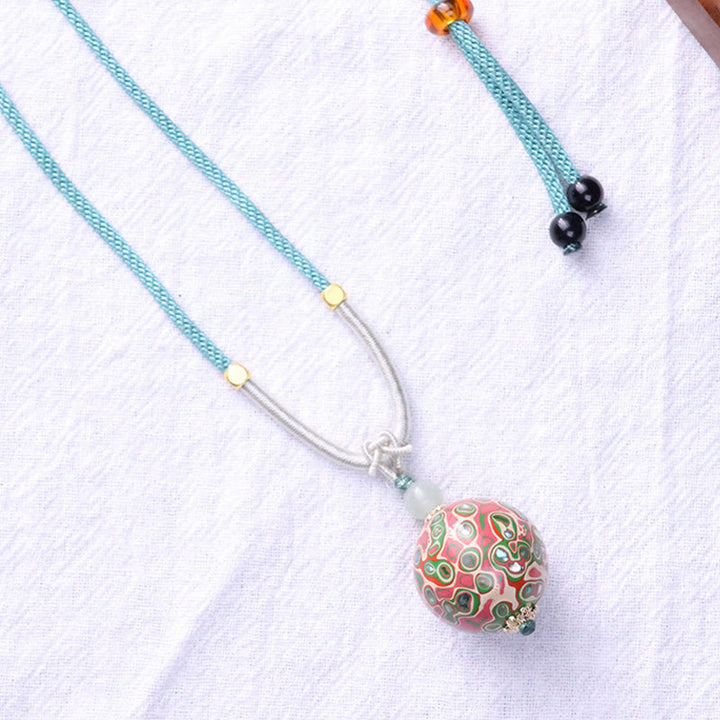 Buddha Stones Ebbenhouten kleurrijke lak Ketting met rustgevende uitstraling - image 2
