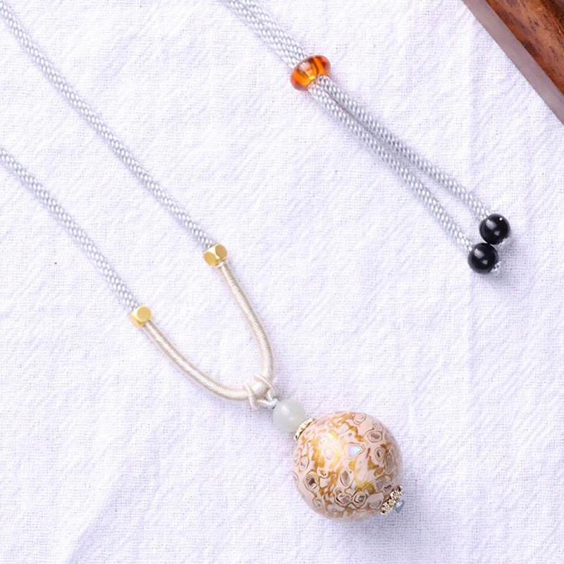 Buddha Stones Ebbenhouten kleurrijke lak Ketting met rustgevende uitstraling - image 10
