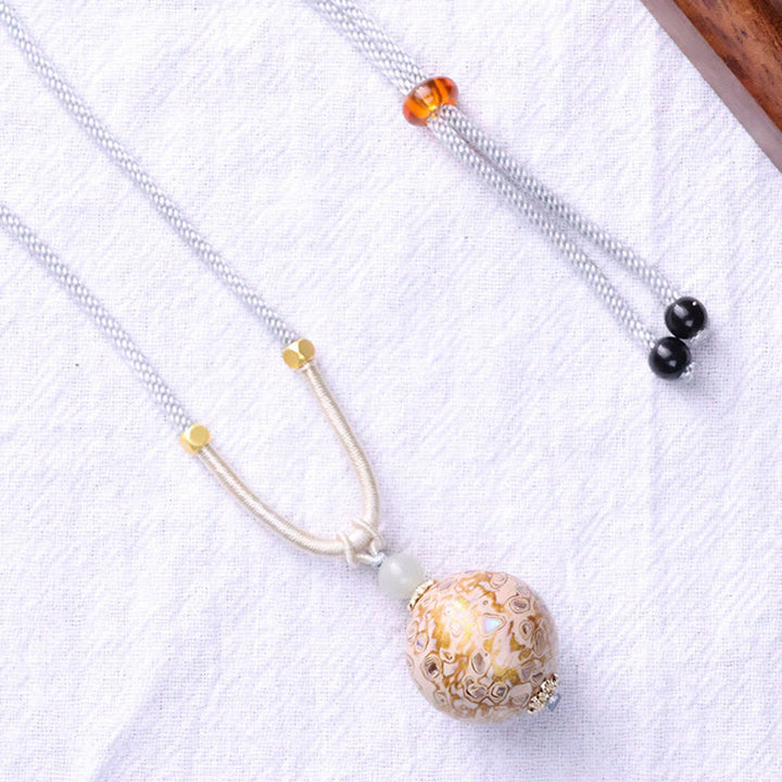 Buddha Stones Ebbenhouten kleurrijke lak Ketting met rustgevende uitstraling - image 10