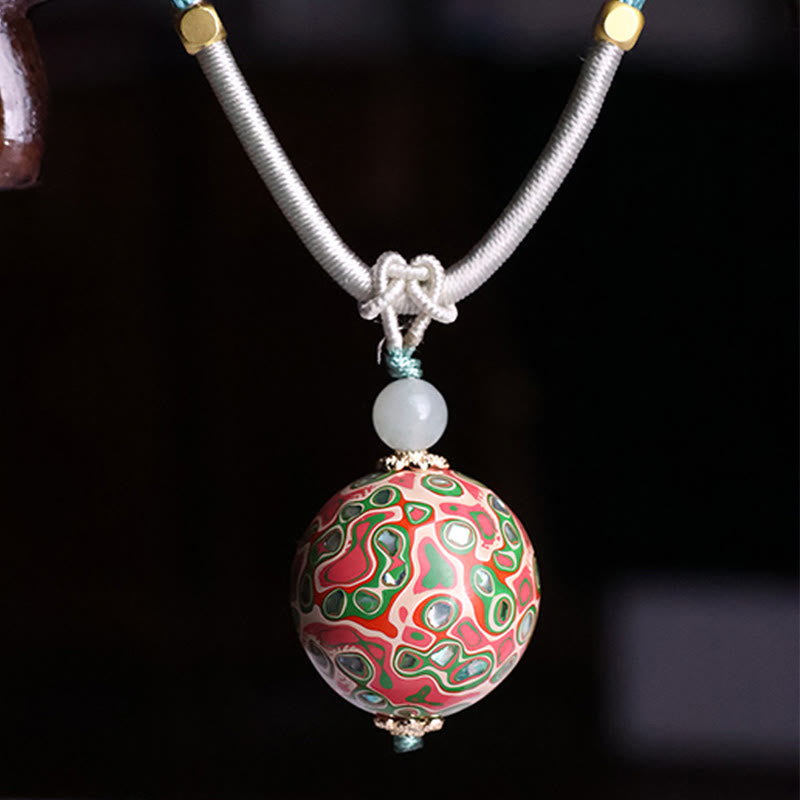 Buddha Stones Ebbenhouten kleurrijke lak Ketting met rustgevende uitstraling - image 4